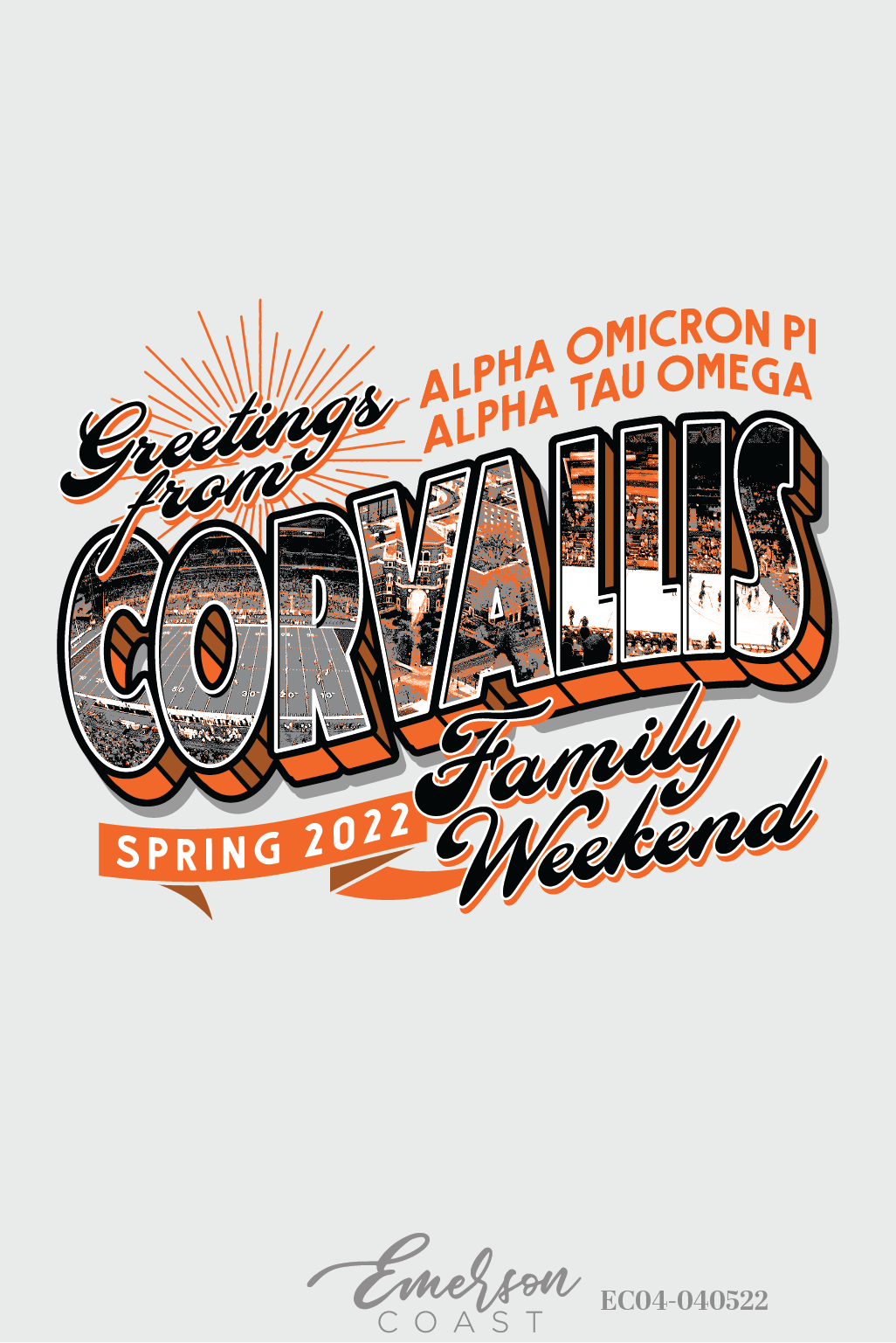 Alpha Omicron Pi Oregon State University Family Weekend Postcard T-Shirt