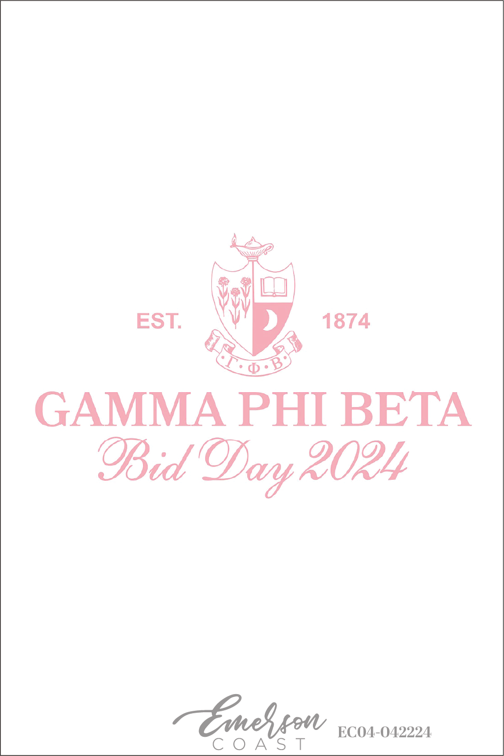 Gamma Phi Beta Preppy Crest Bid Day T-Shirt
