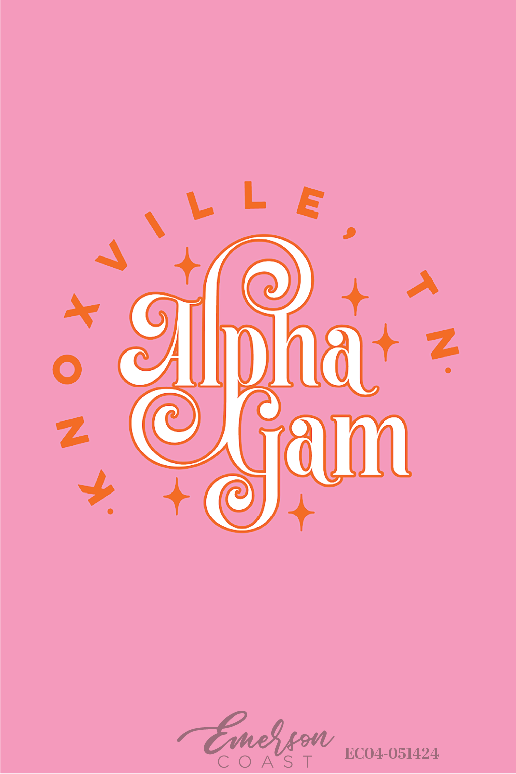 Alpha Gamma Delta University Of Tennessee Pink Ringer Tee