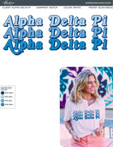 Alpha Delta Pi Blue Repeating Notch Tee