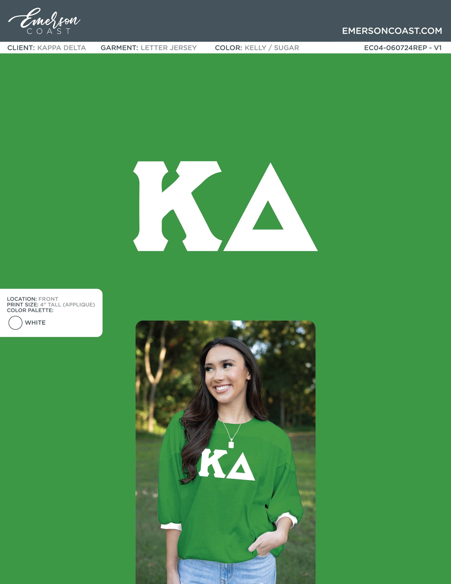 EC04-060724REP Kappa Delta University of North Carolina Charlotte Bid Day Jerseys 2024-BD