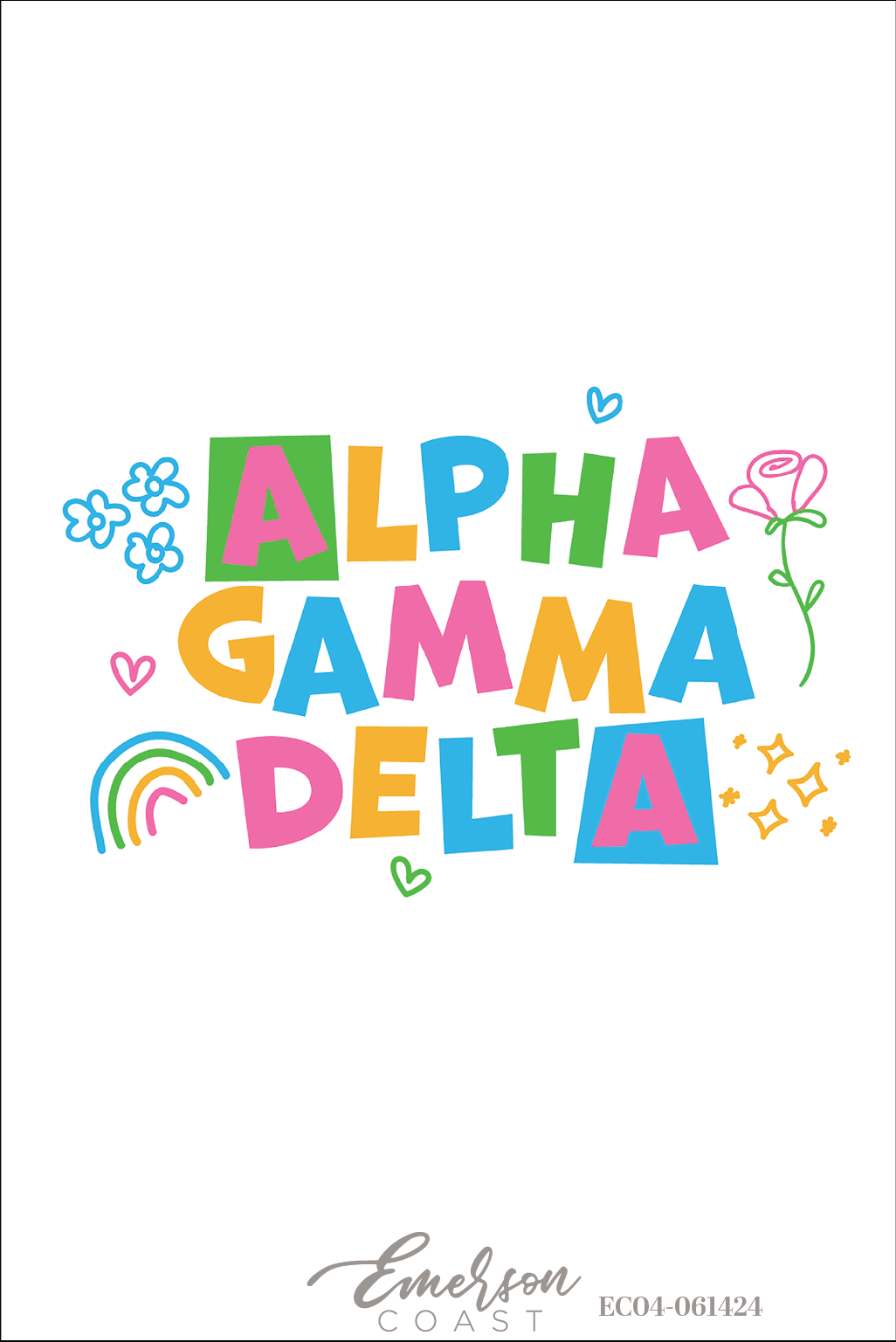 Alpha Gamma Delta Colorful Doodle Recruitment Tshirt