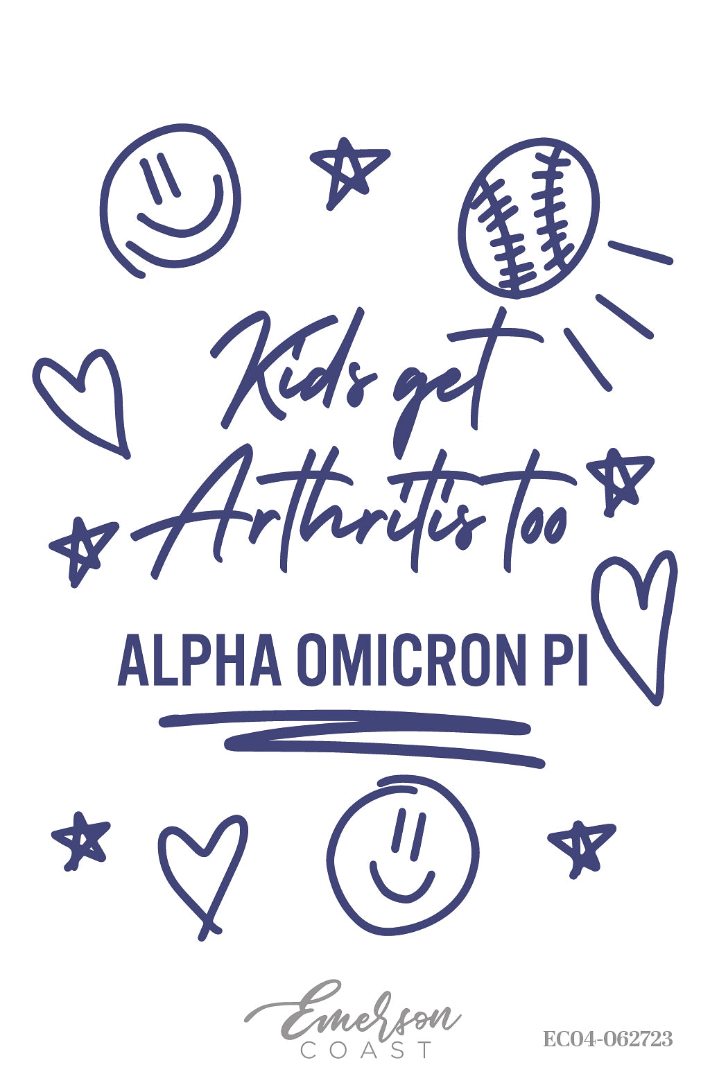 Alpha Omicron Pi Kids Get Arthritis Too Philanthropy Doodles Tee