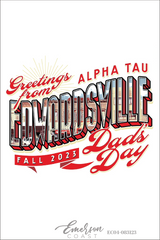 Alpha Sigma Tau Southern Illinois University Edwardsville Dad's Day Postcard T-Shirt
