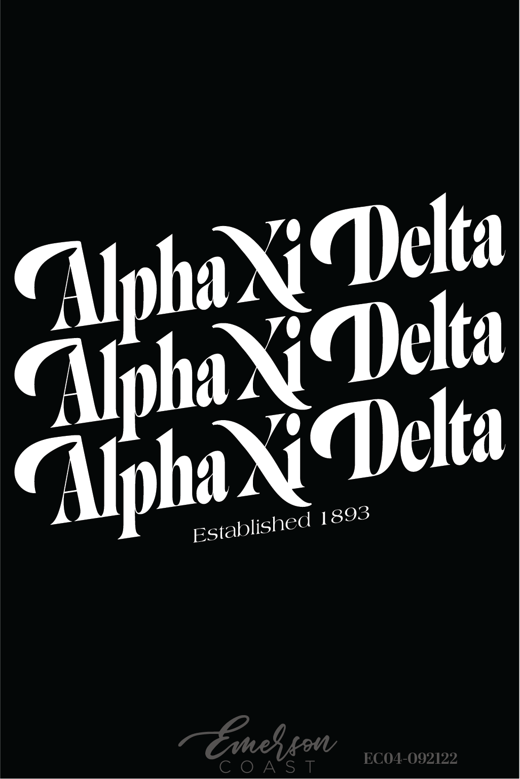 Alpha Xi Delta Syracuse University Simple Black Tee