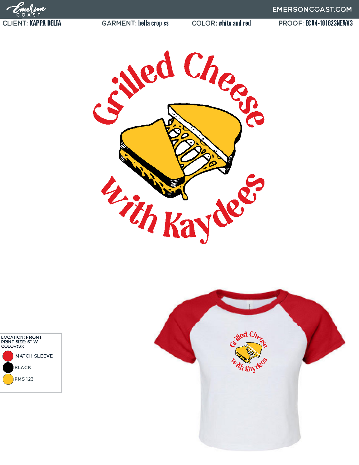 Kaydee Grilled Cheese Philanthropy Red Baby Tee