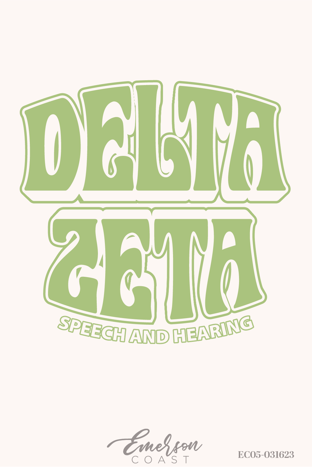 Delta Zeta Speech And Hearing Retro Font Tee