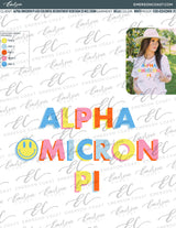 Alpha Omicron Pi Colorful Block Letter Tee