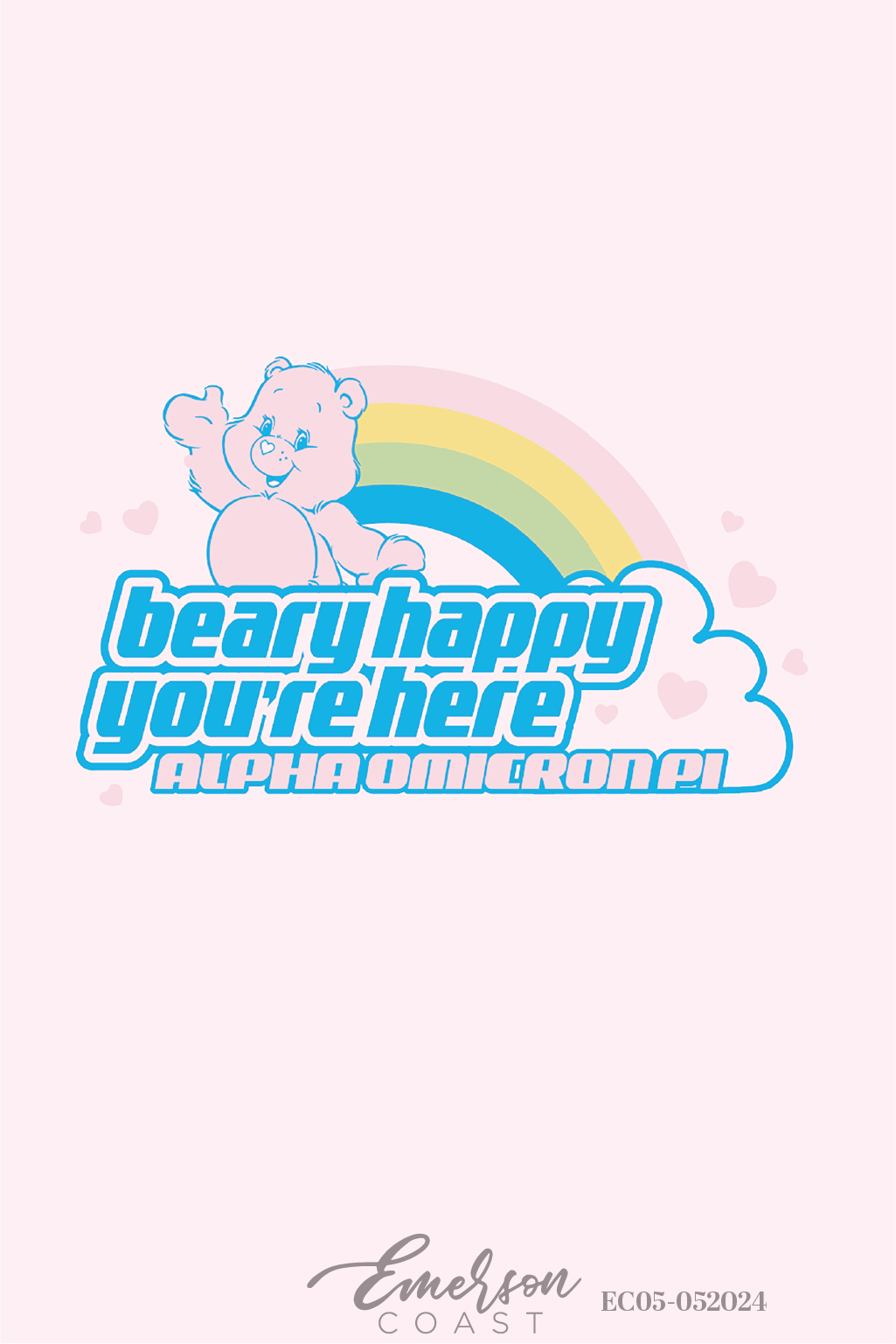 Alpha Omicron Pi Beary Happy Youre Here Bid Day T-Shirt