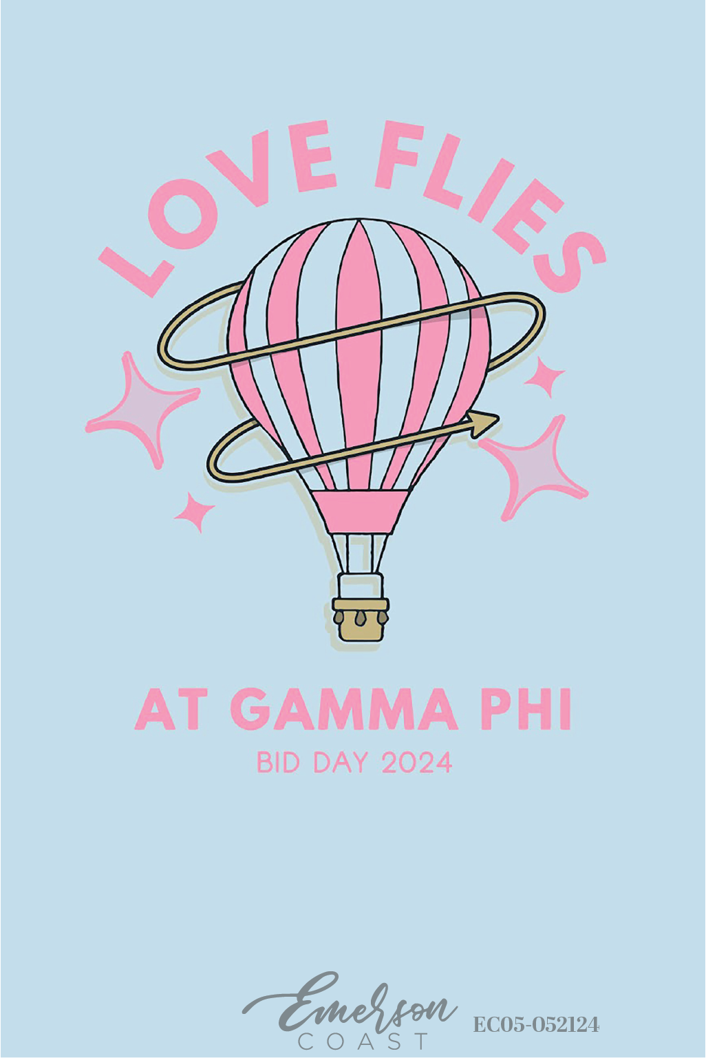 Gamma Phi Beta Love Flies Bid Day T-Shirt