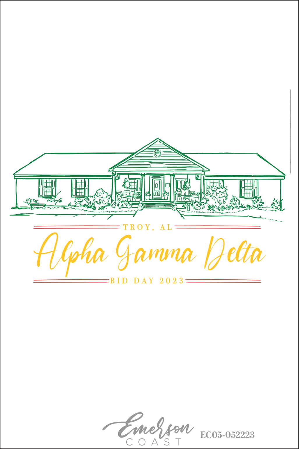 Alpha Gamma Delta Troy University Bid Day T-Shirt