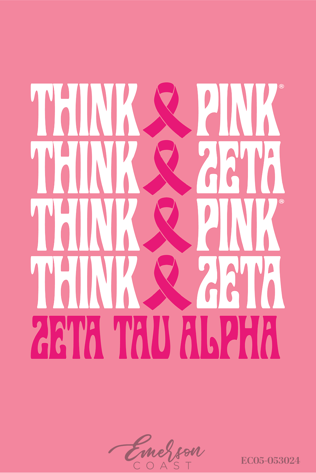 Zeta Tau Alpha Think Pink Think Zeta Tee