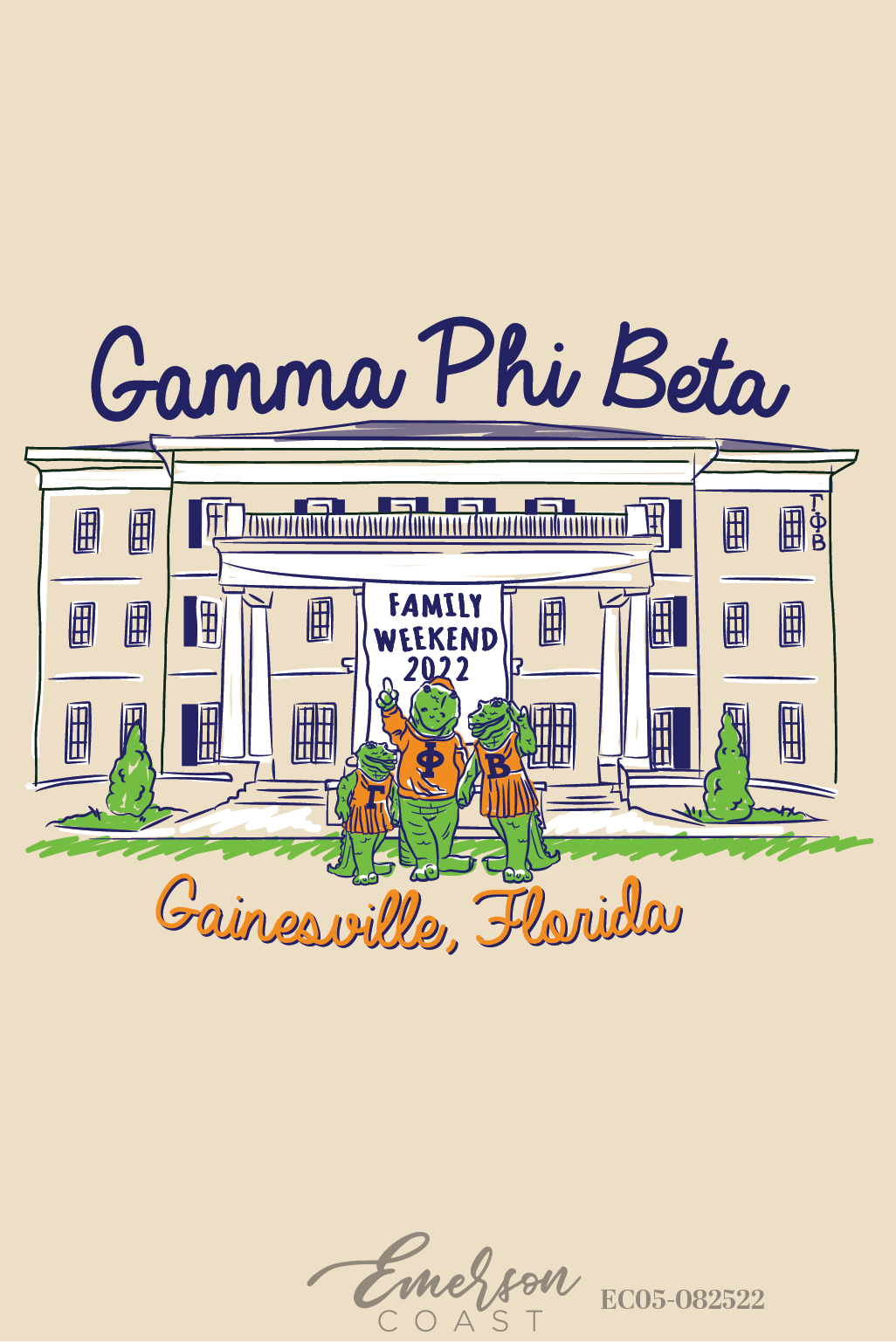 Gamma Phi Beta University Of Florida Family Weekend T-Shirt