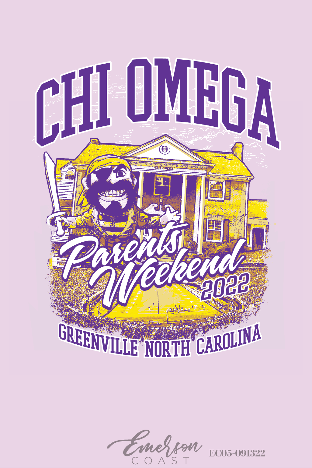 Chi Omega East Carolina University Family Weekend T-Shirt