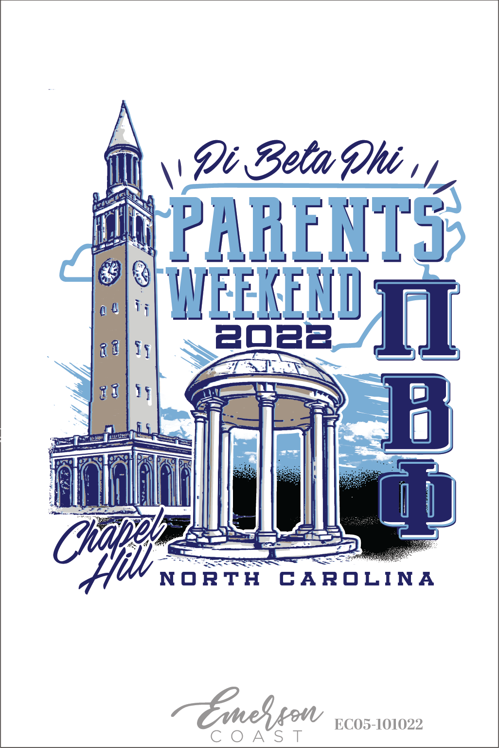Pi Beta Phi The University Of North Carolina At Chapel Hill Parents Weekend T-Shirt