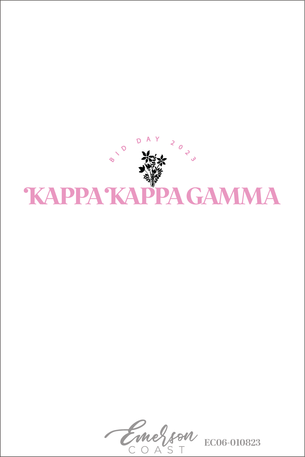 Kappa Kappa Gamma Simple Flower Bid Day T-Shirt