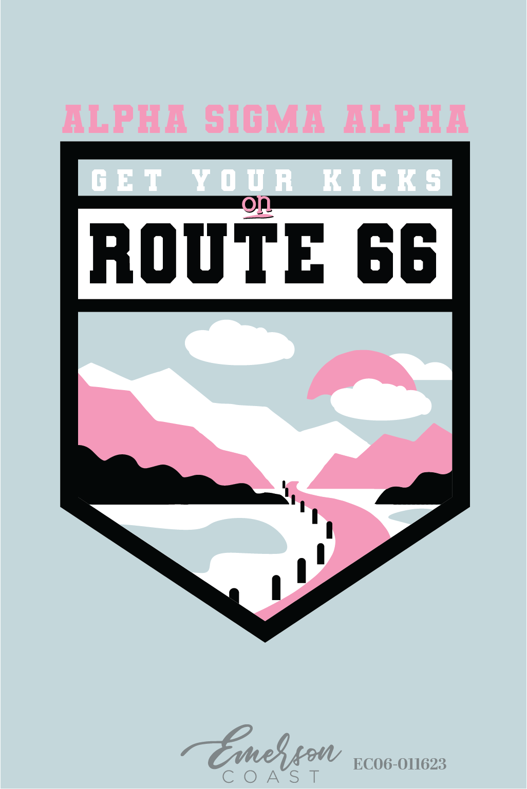 Alpha Sigma Alpha Route 66 Bid Day T-Shirt