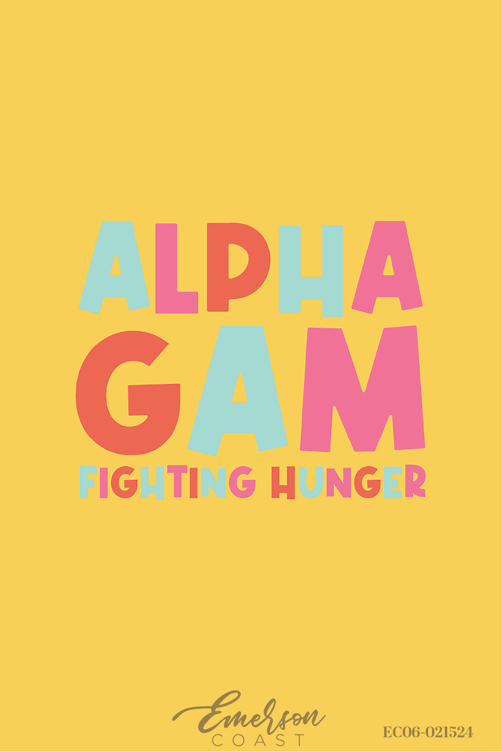 Alpha Gamma Delta Fighting Hunger Yellow Tee