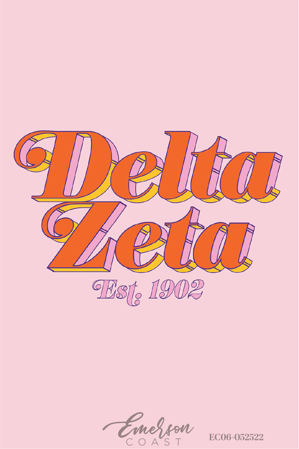 Delta Zeta Retro Font Recruitment T-shirt