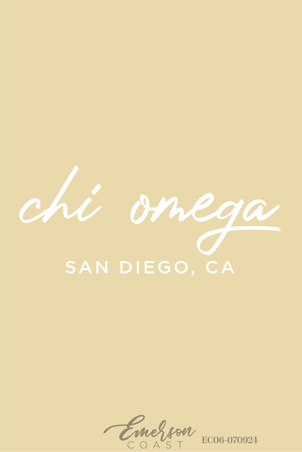 Chi Omega Light Yellow Recruitment Tshirt