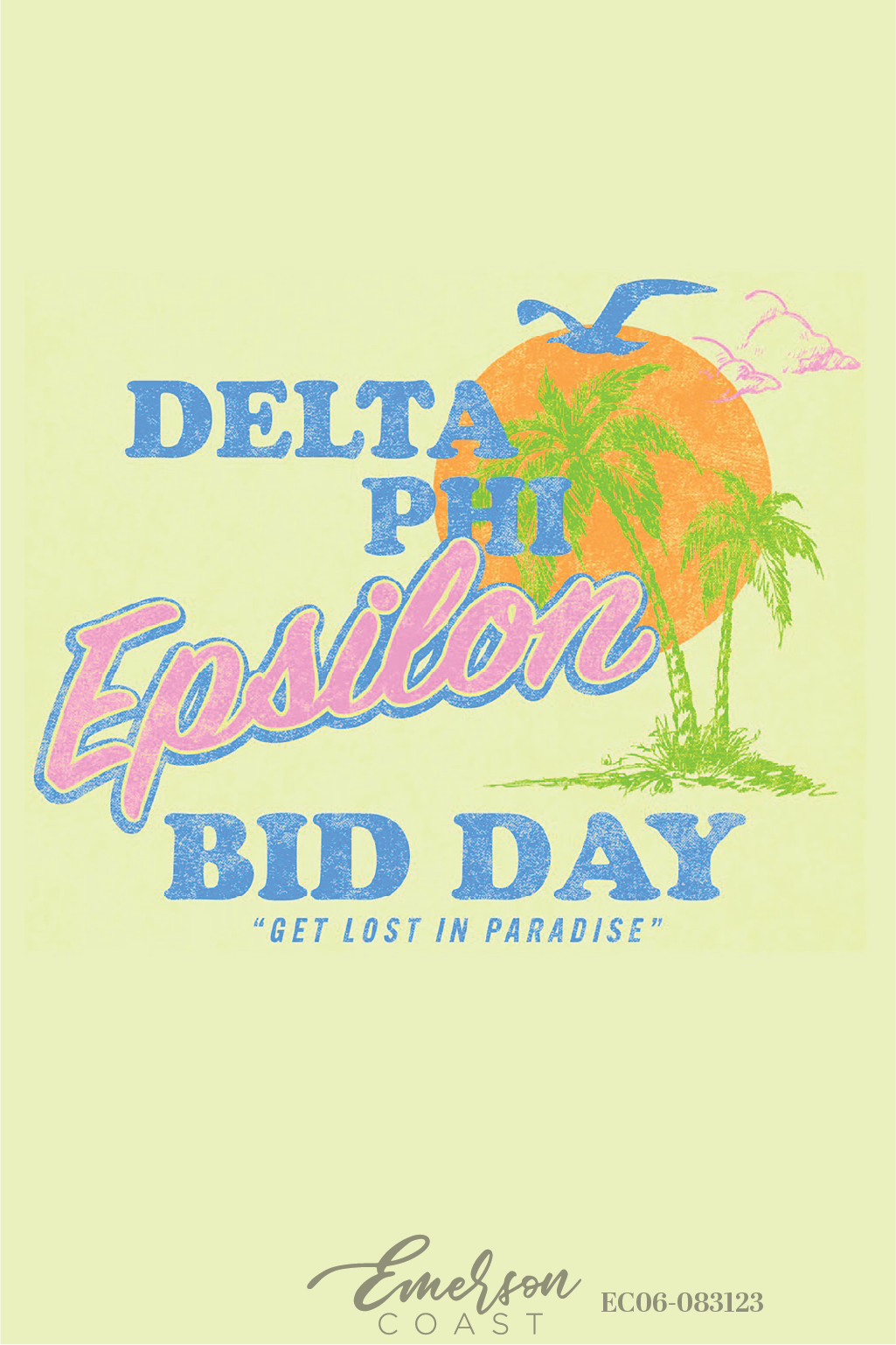 Delta Phi Epsilon Tropical Bid Day T-Shirt