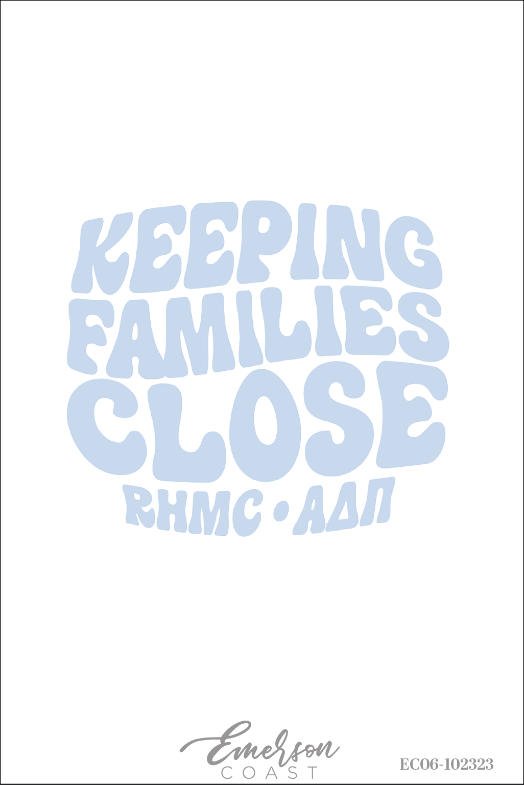 Alpha Delta Pi Keeping Families Close Bubble Font Tee