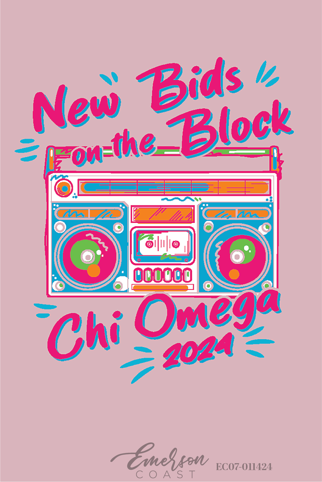 Chi Omega New Bids On The Block Bid Day T-Shirt