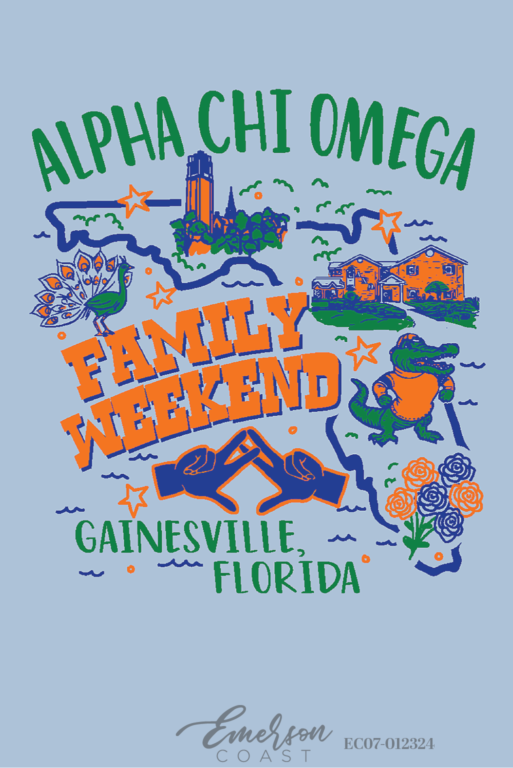 Alpha Chi Omega University Of Florida Family Weekend T-Shirt