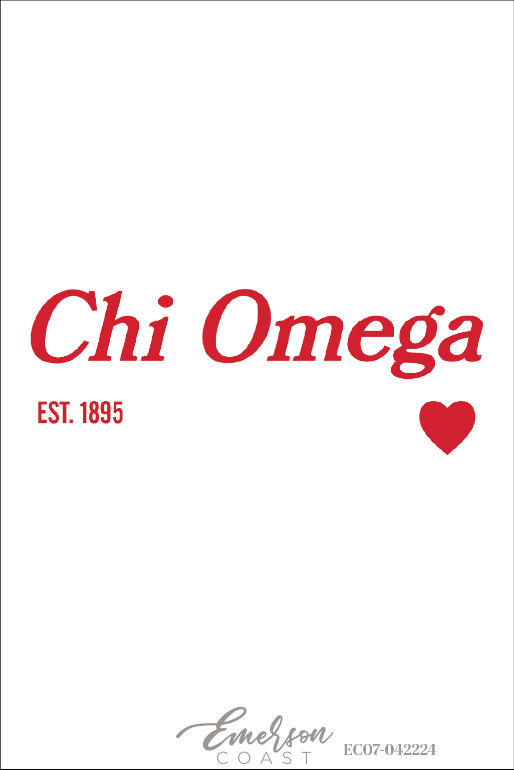 Chi Omega University Of North Carolina Wilmington Heart Recruitment Tee