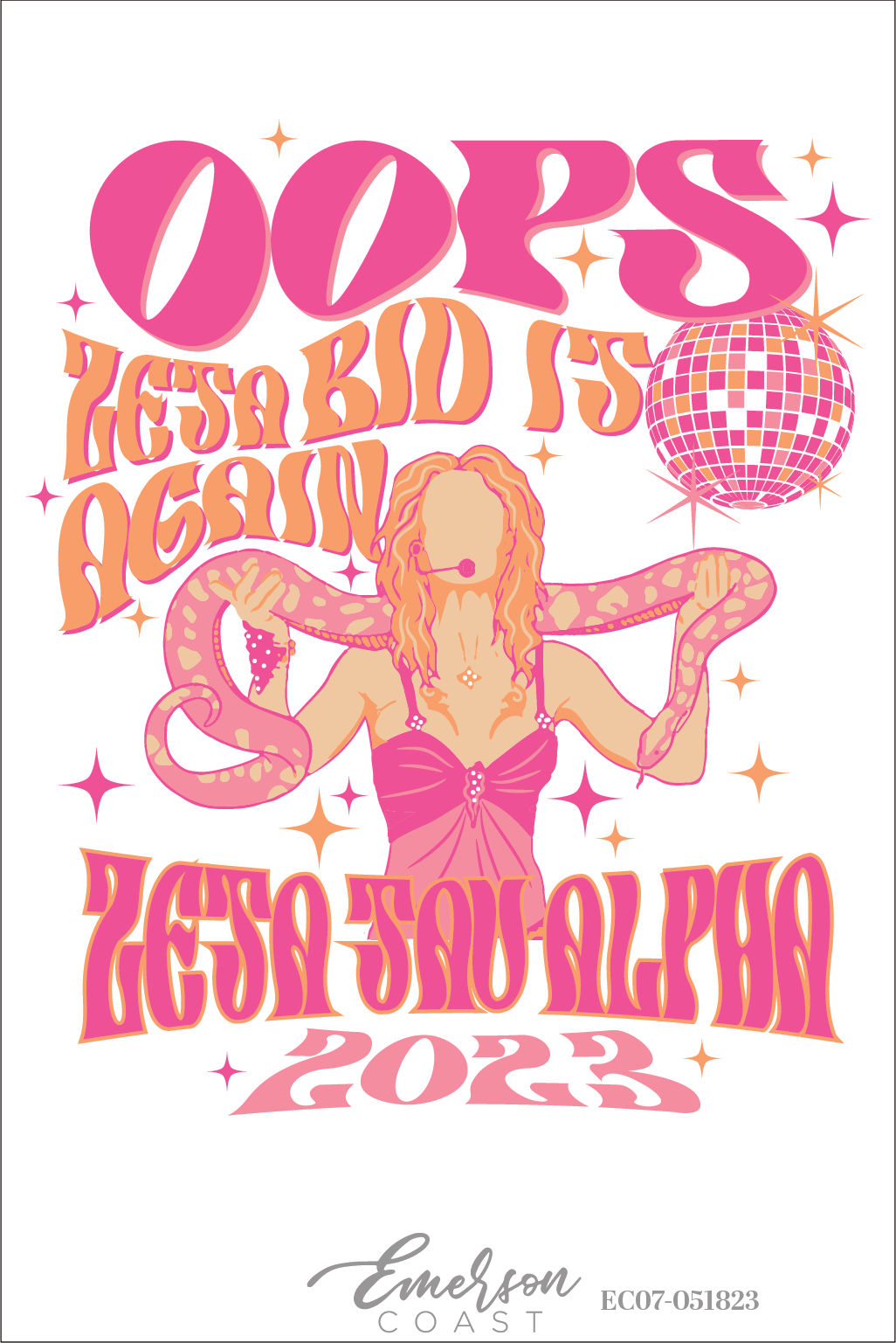 Zeta Tau Alpha Oops I Did It Again Bid Day T-Shirt