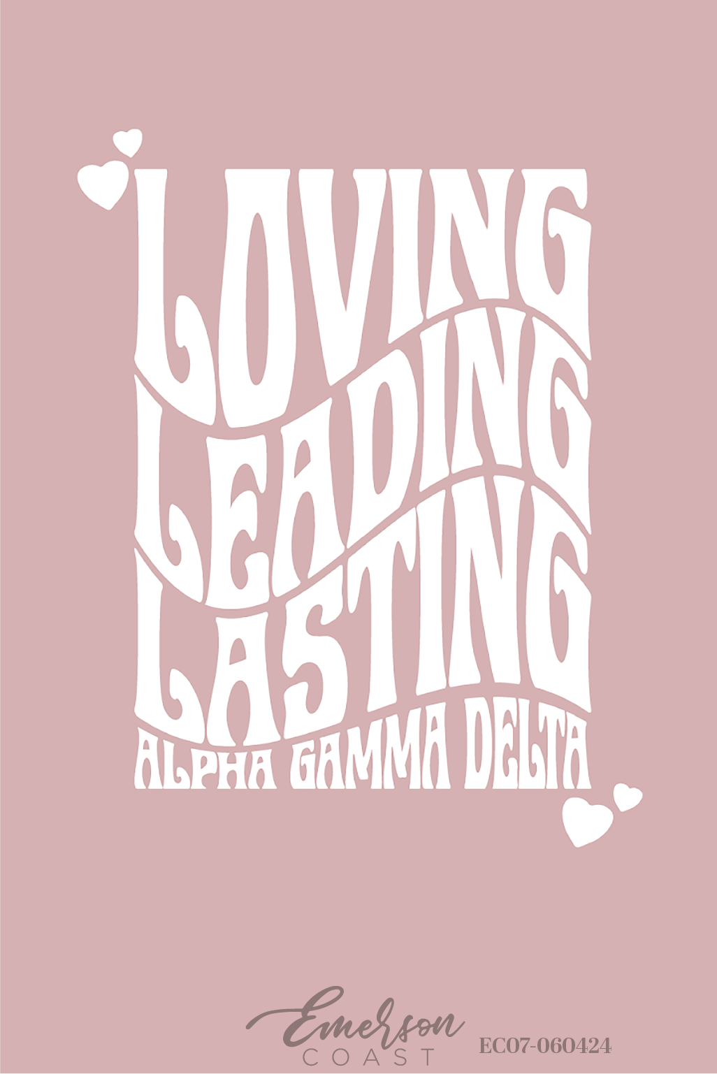 Alpha Gamma Delta Loving Leading Lasting Tee