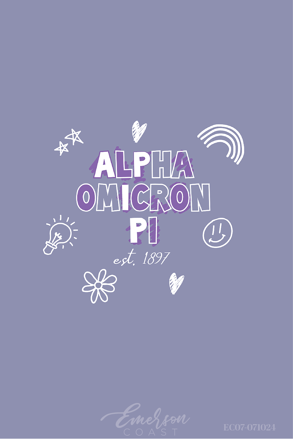 Alpha Omicron Pi Philanthropy Doodle Lavender Tshirt