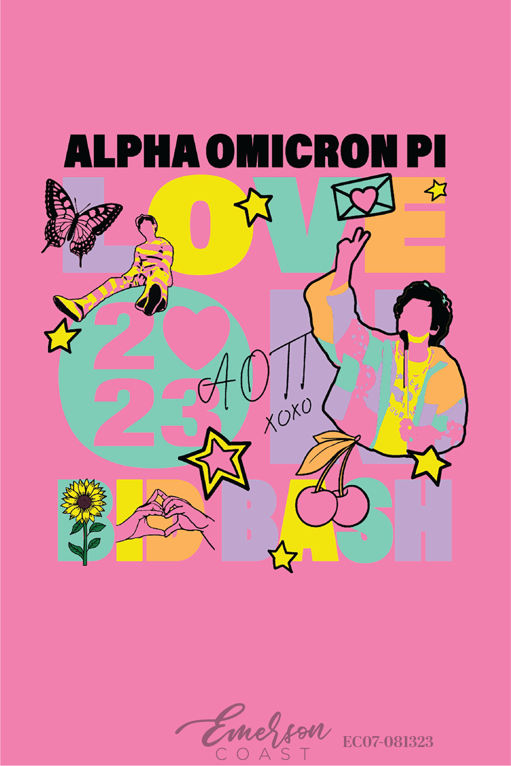 Alpha Omicron Pi Love Bid Day Bash T-Shirt