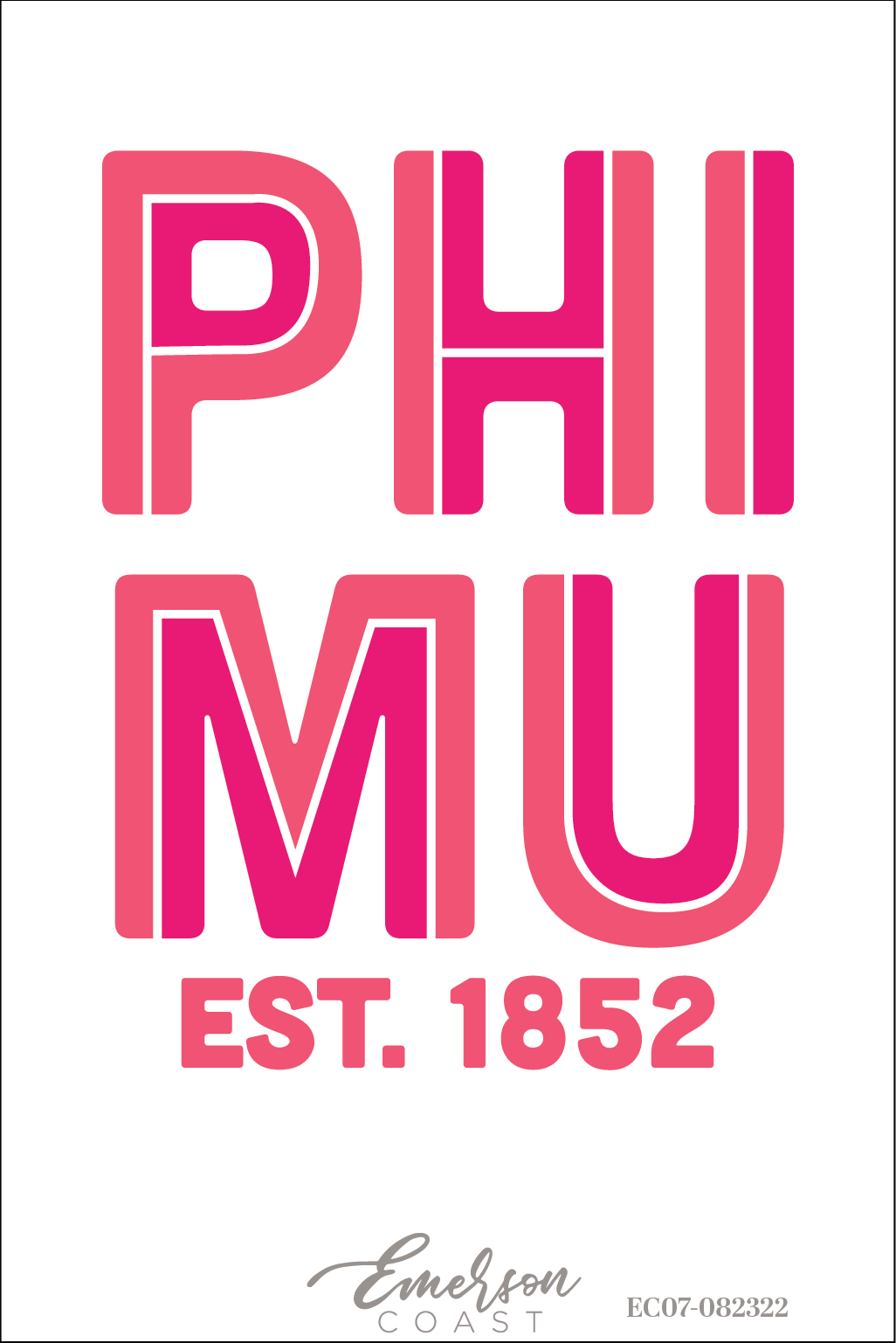 Phi Mu Bold PR Notch Tee