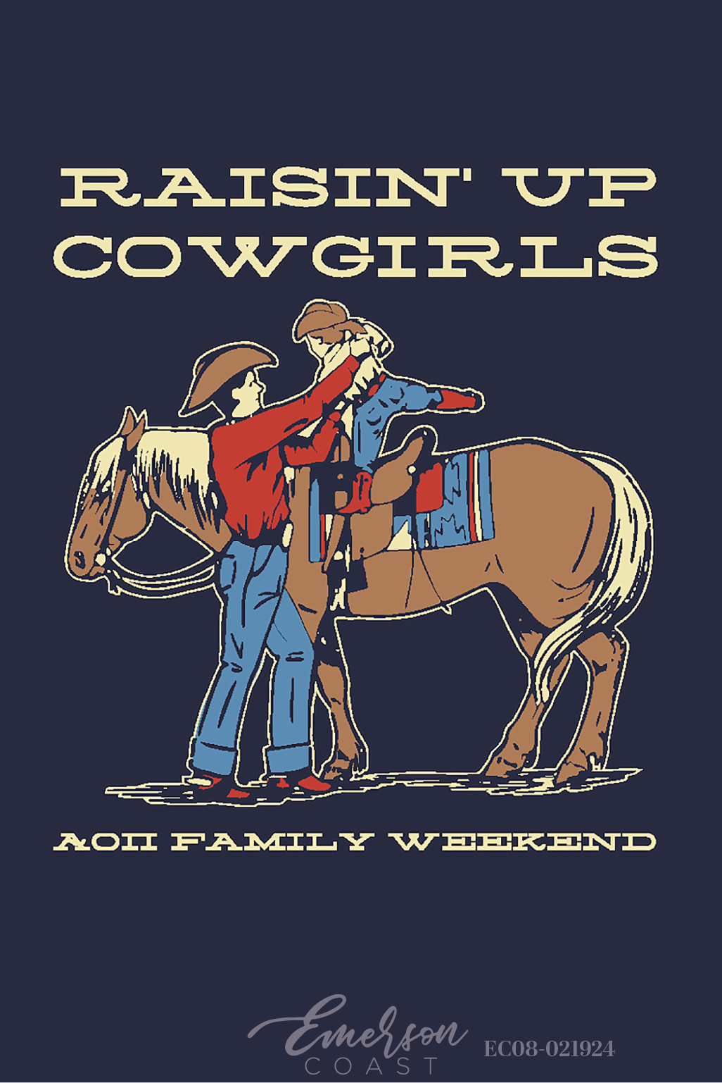 Alpha Omicron Pi Raising Up Cowgirls Family Weekend T-Shirt