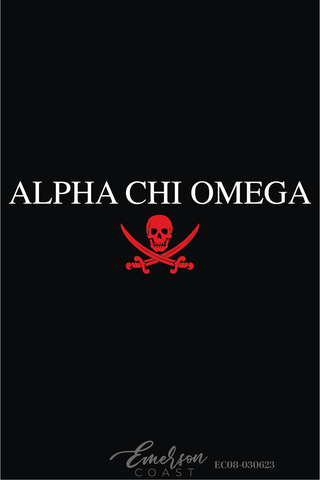 Alpha Chi Omega Simple Pirate Bid Day T-Shirt