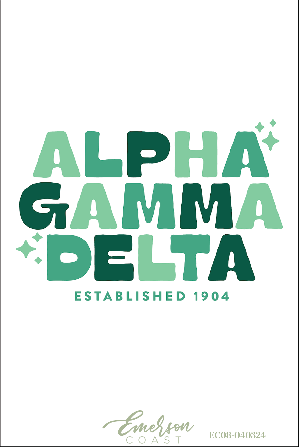 Alpha Gamma Delta Green Sparkly Recruitment Tee