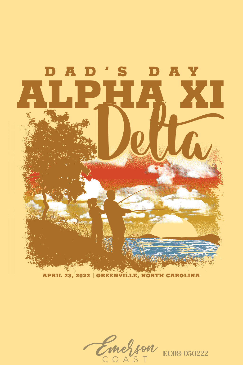 Alpha Xi Delta East Carolina University Dad's Day Fishing T-Shirt