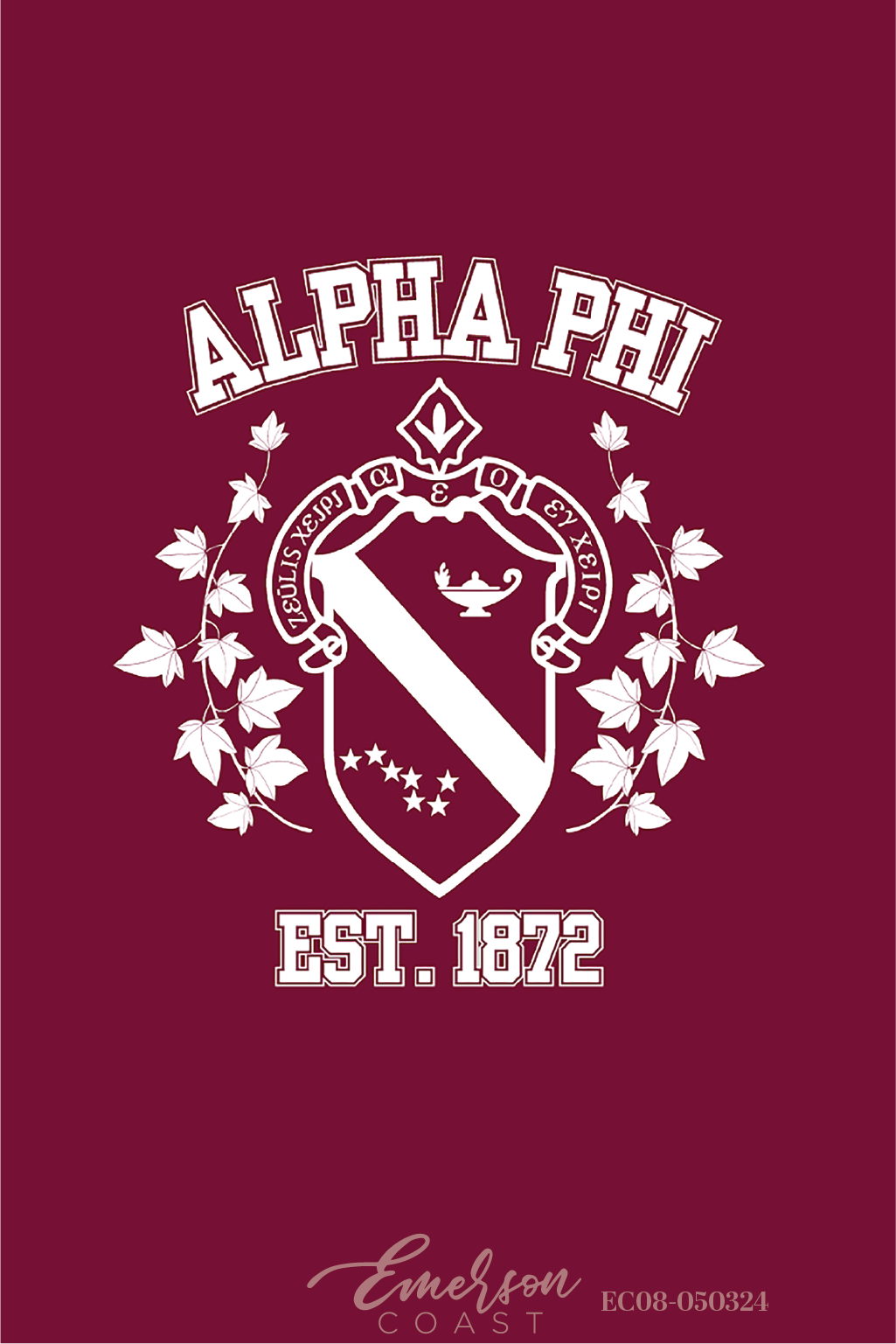 Alpha Phi Maroon Crest Bid Day T-Shirt