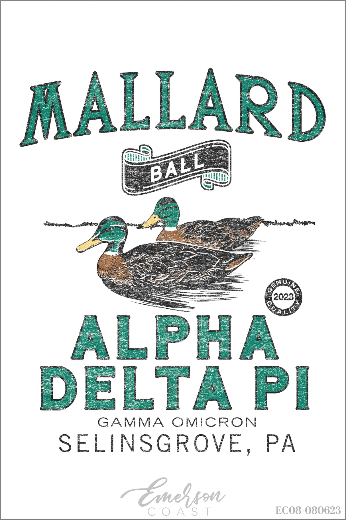 Alpha Delta Pi Susquehanna University Mallard Ball T-shirt