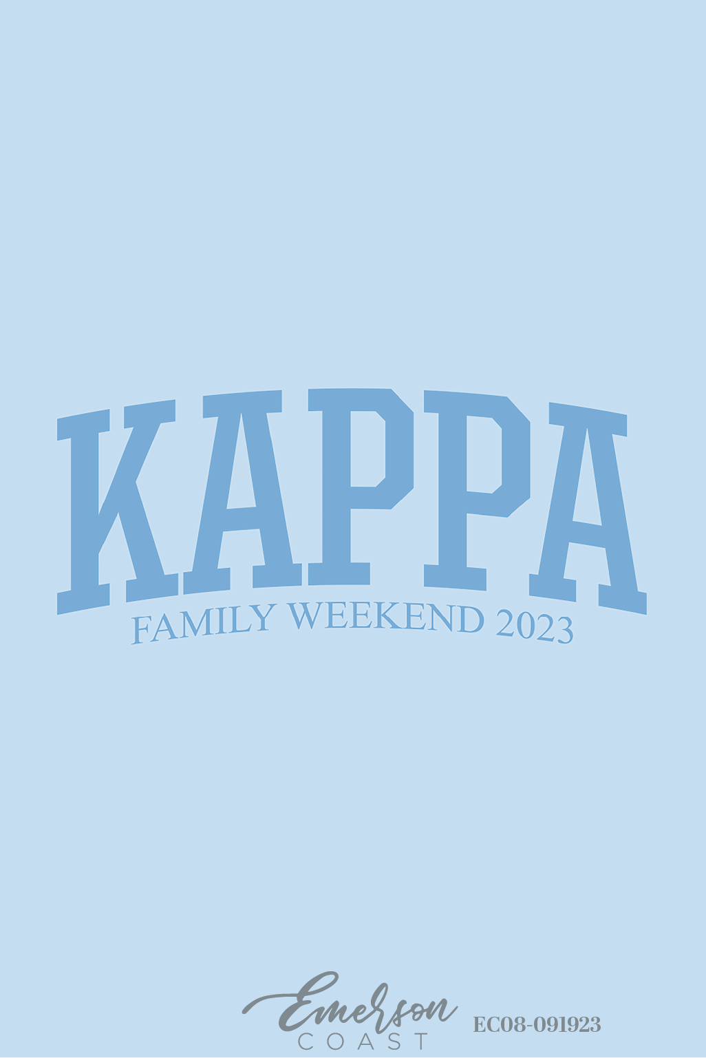 Kappa Kappa Gamma Drake University Light Blue Family Weekend T-Shirt