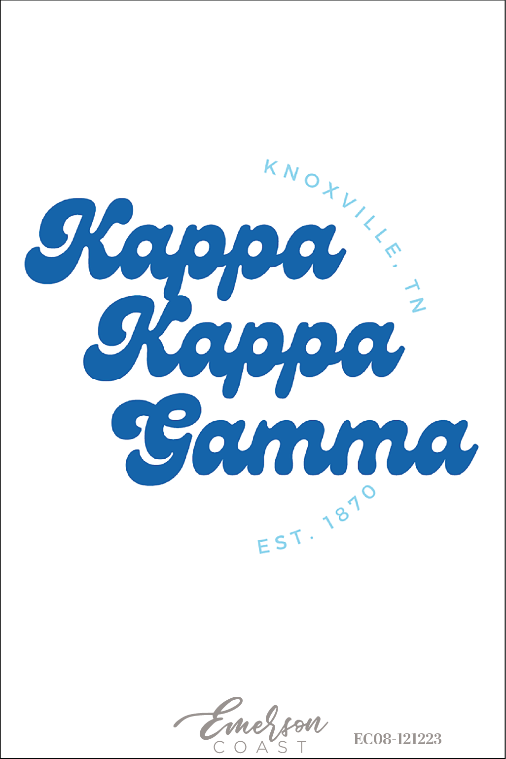 Kappa Kappa Gamma University Of Tennessee Bubble Font Recruitment Tee