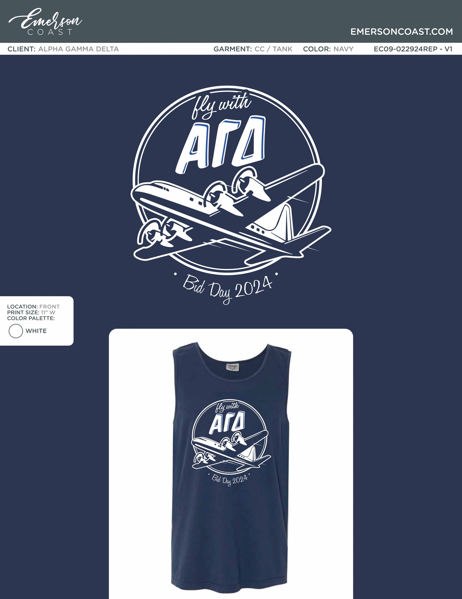 Fly First and Finest Bid Day Design
