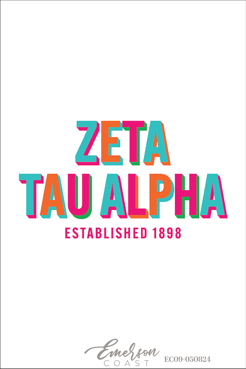 Zeta Tau Alpha Texas Tech University Colorful Recruitment Tee
