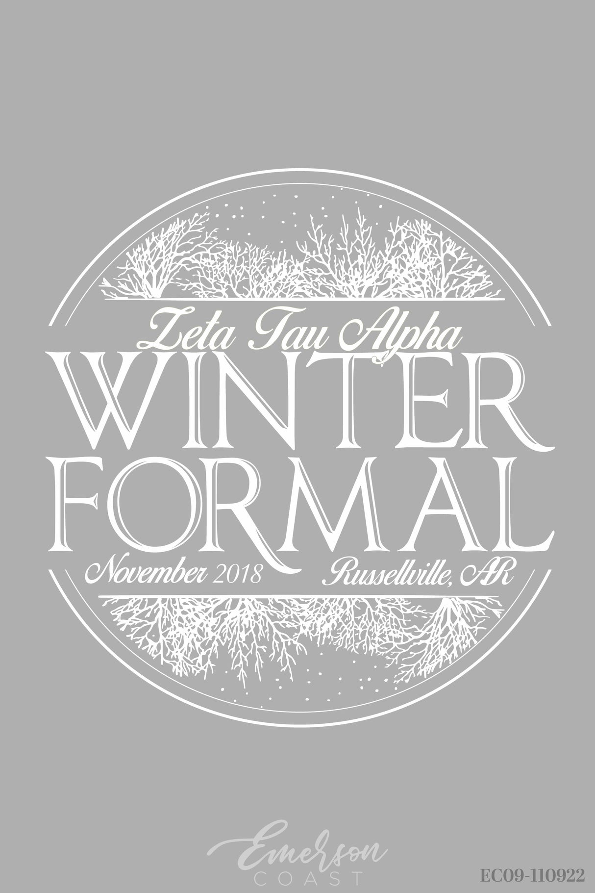 Alpha Omicron Pi East Carolina University Winter Formal Redesign CREW T-shirt