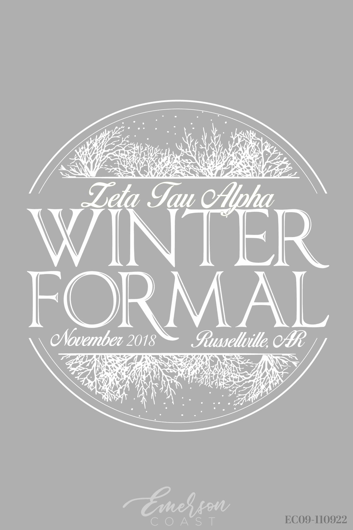 Alpha Omicron Pi East Carolina University Winter Formal Redesign CREW T-shirt