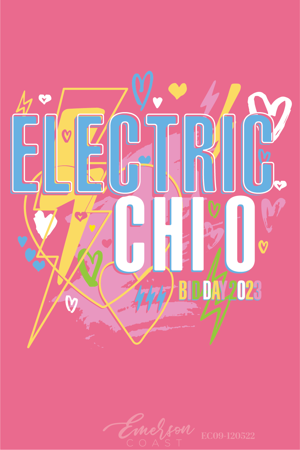 Chi Omega Electric Love Bid Day T-Shirt