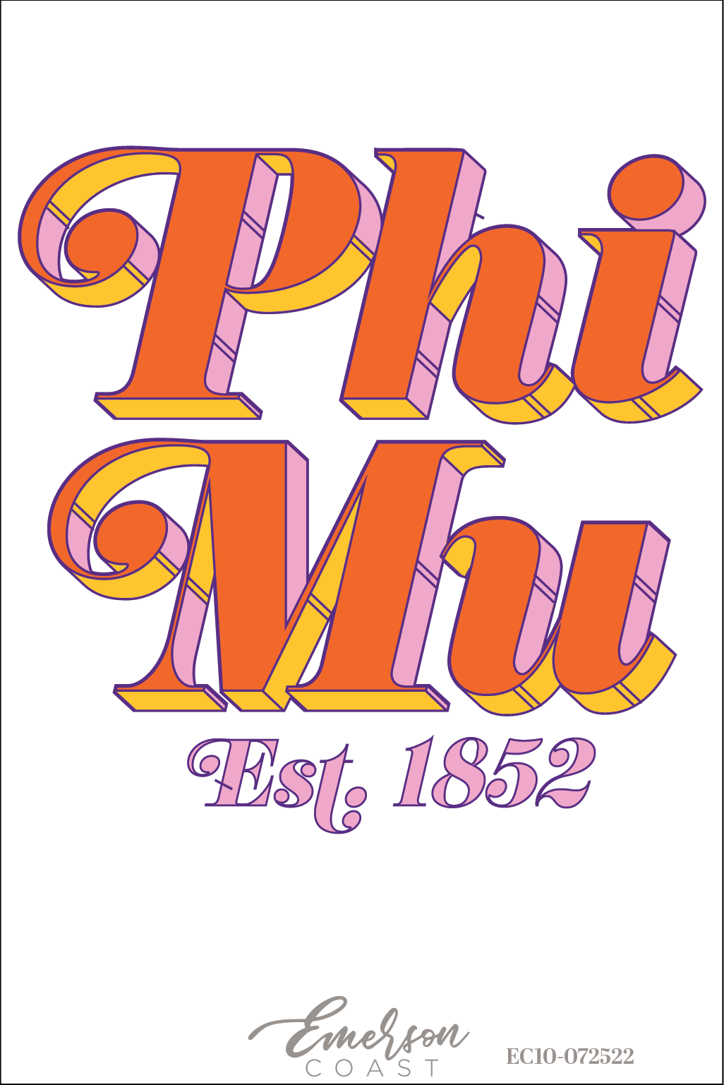 Phi Mu Retro Font Recruitment Tee