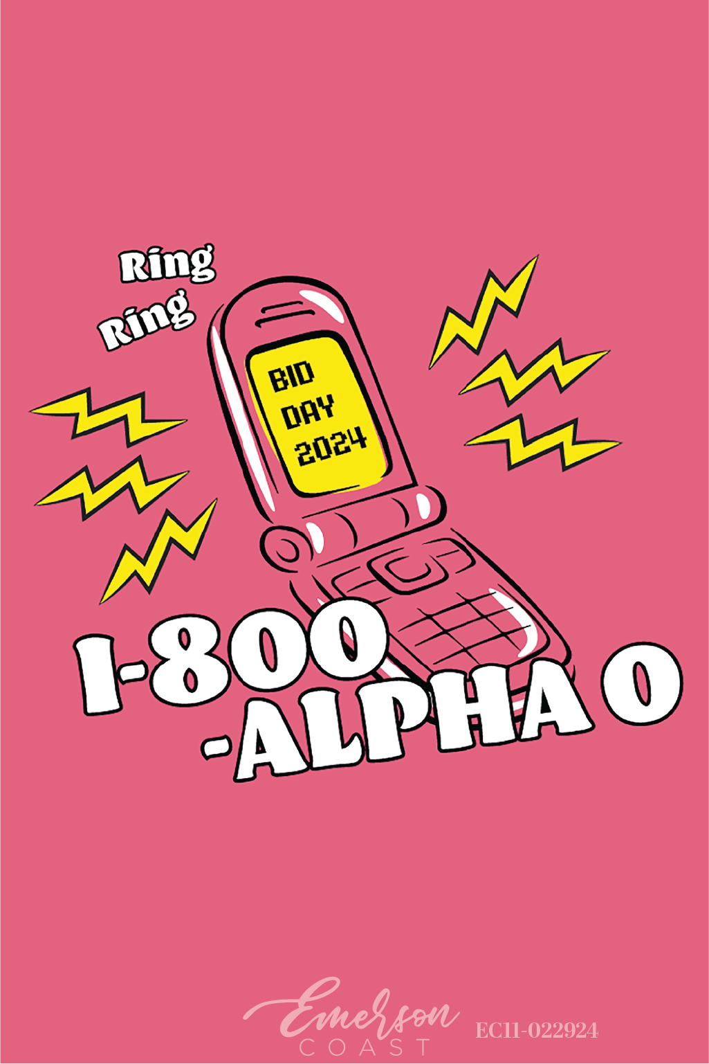 Alpha Omicron Pi 1-800 Bid Day T-Shirt