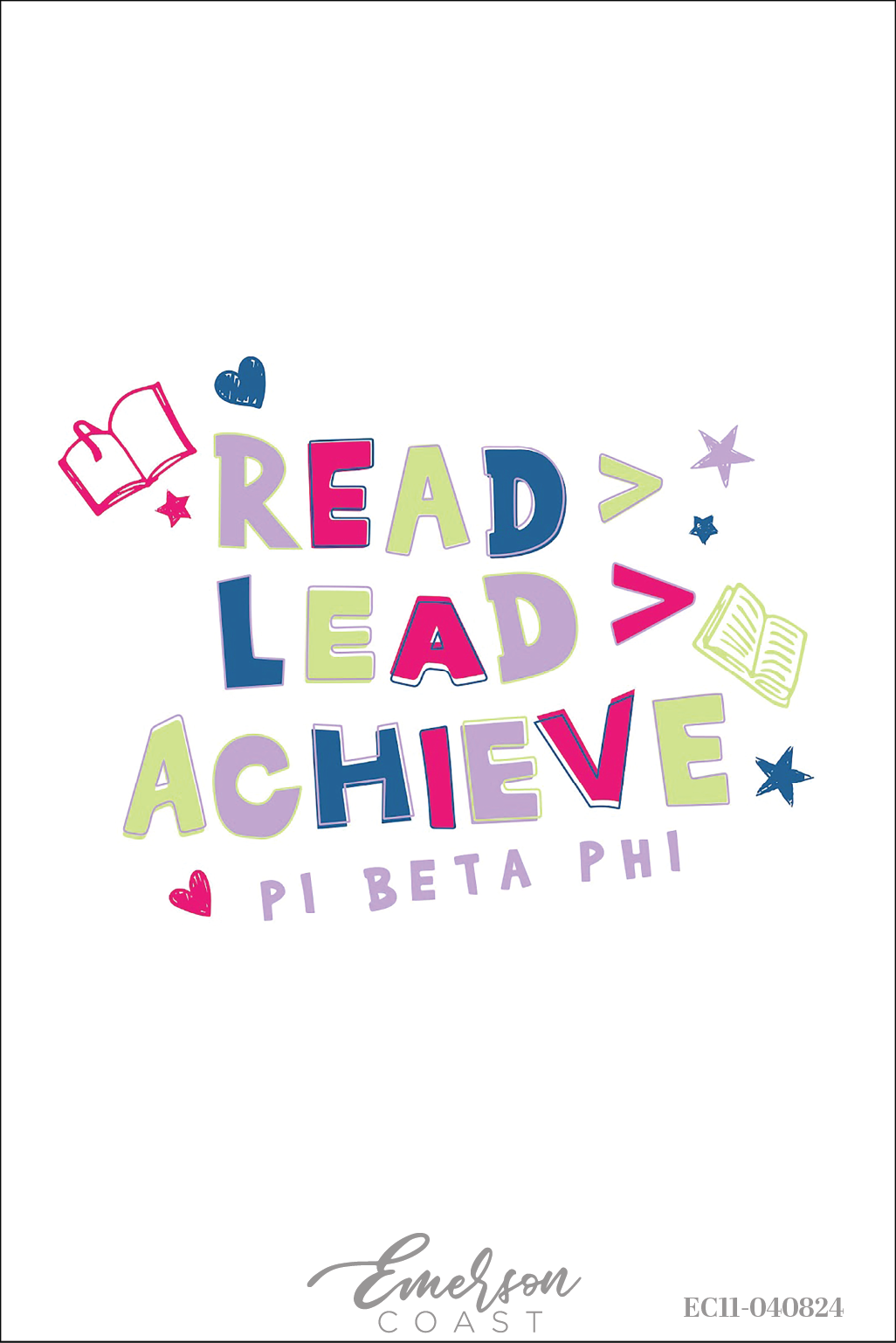 Pi Beta Phi Read Lead Achieve Doodle Tee